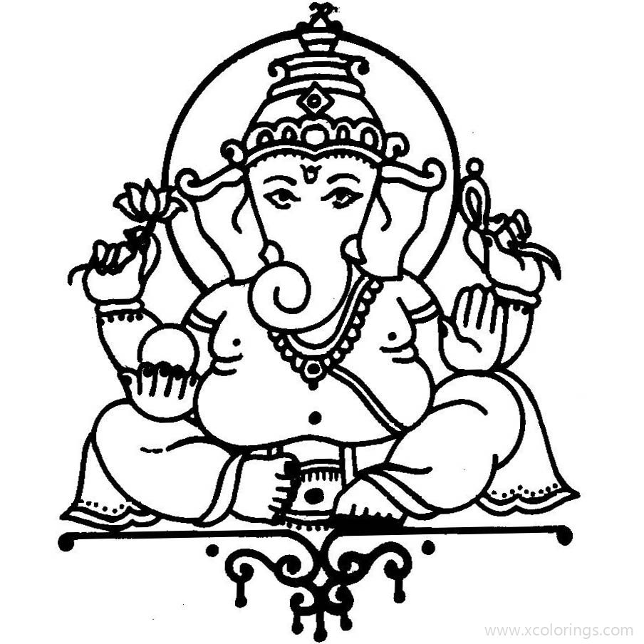 Free Cute Ganesha Coloring Pages Printable printable