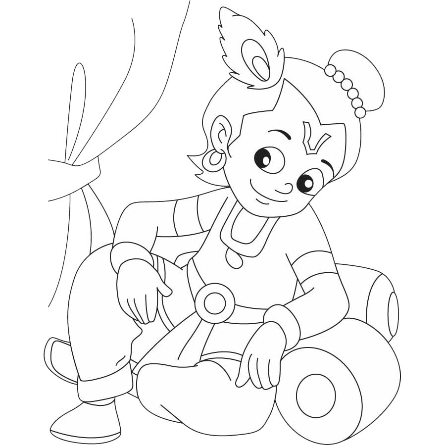 Free Cute Krishna Coloring Pages printable