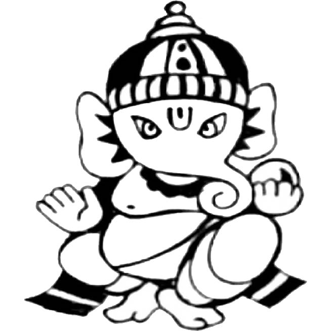Free Cute Little Ganpati Coloring Pages printable