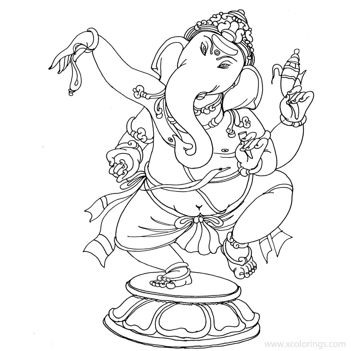 Free Dancing Ganesha Coloring Pages printable