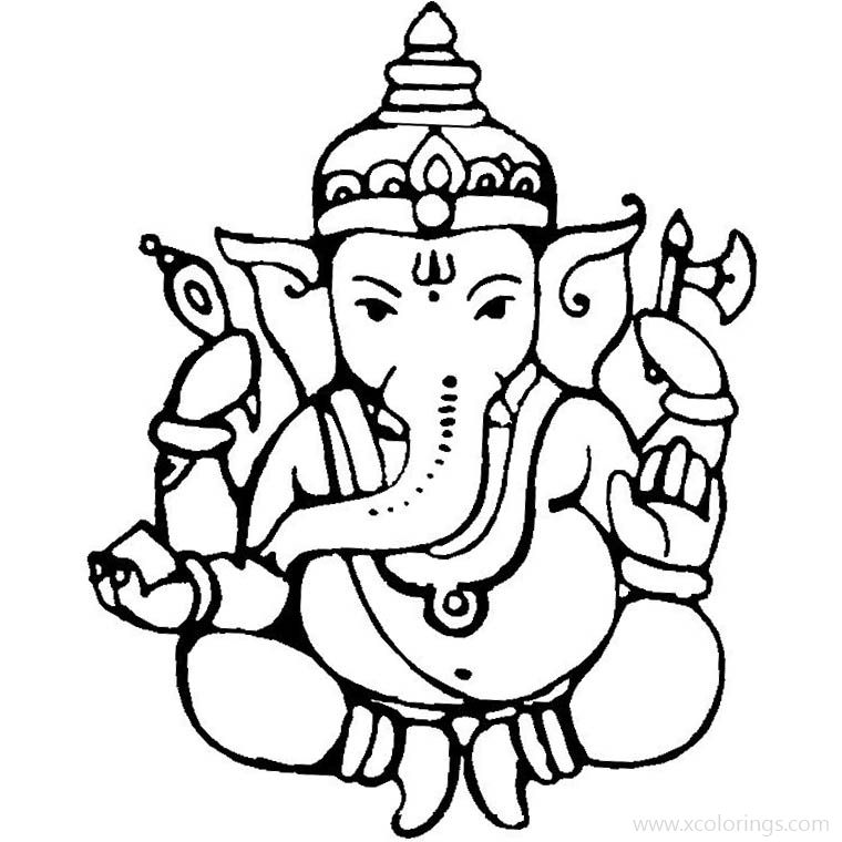 Free Easy Ganesha Painting Coloring Pages printable