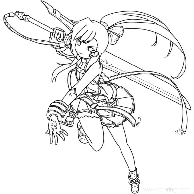 Free Elesis from Elsword Coloring Pages printable