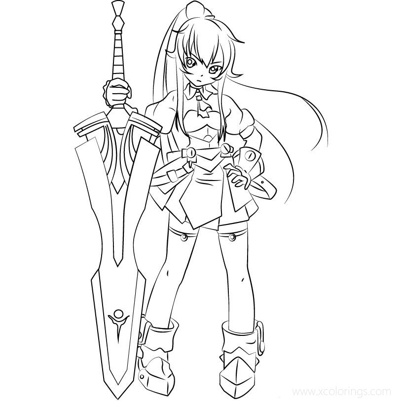Free Elsword Coloring Pages Elesis with Sword printable