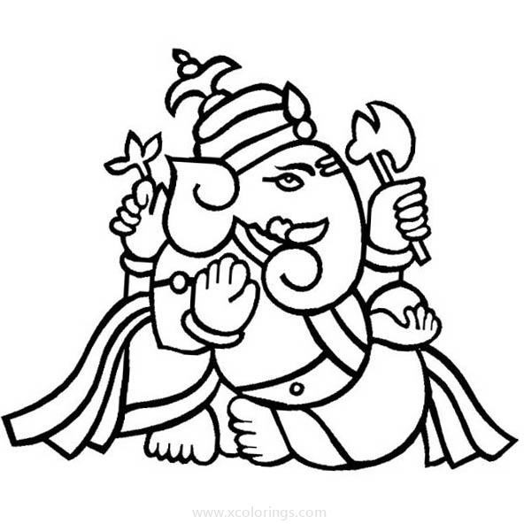 Free Ganesha Coloring Pages Easy for Kids printable