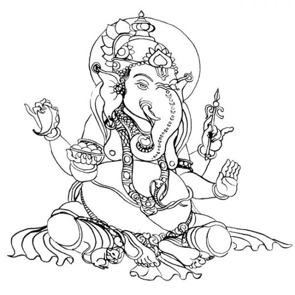 Hindu Ganesha Coloring Pages - XColorings.com