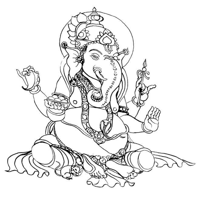 Ganesha Coloring Pages Elephant Head God - XColorings.com