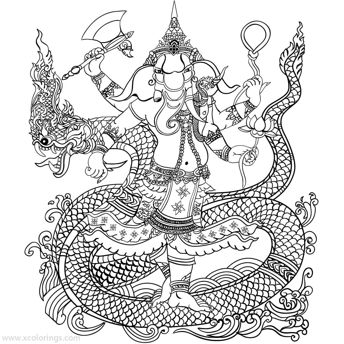 Free Ganesha Coloring Pages For Adults Drawing printable