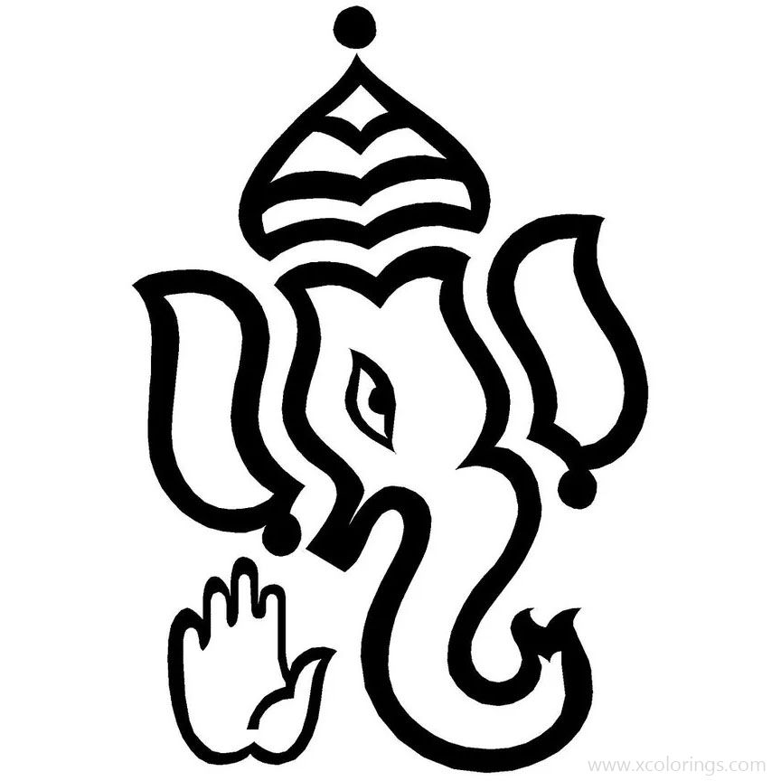 Free Ganesha Pattern Coloring Pages printable