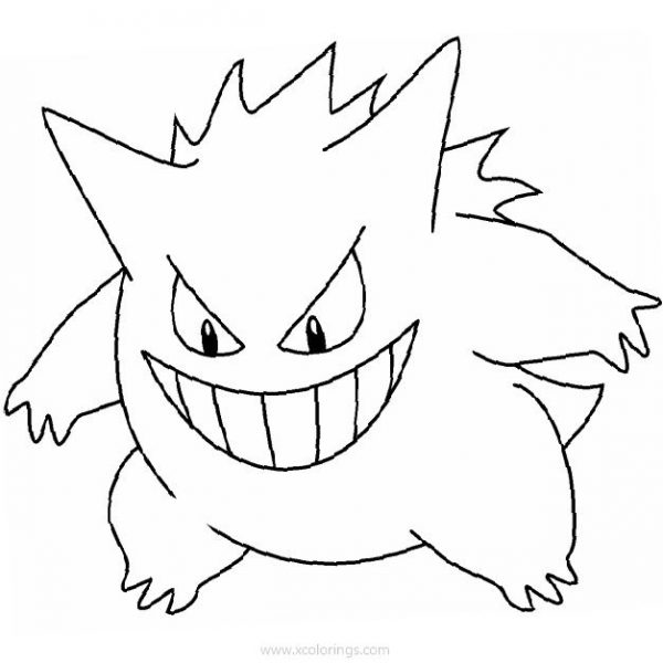 Mega Gengar Pokemon Coloring Pages - XColorings.com