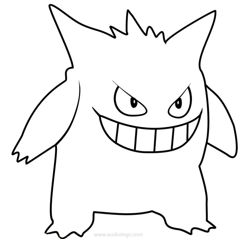 Free Gengar Pokemon Coloring Pages Easy for Kids printable