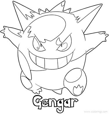 Free Gengar from Pokemon Go Coloring Pages printable