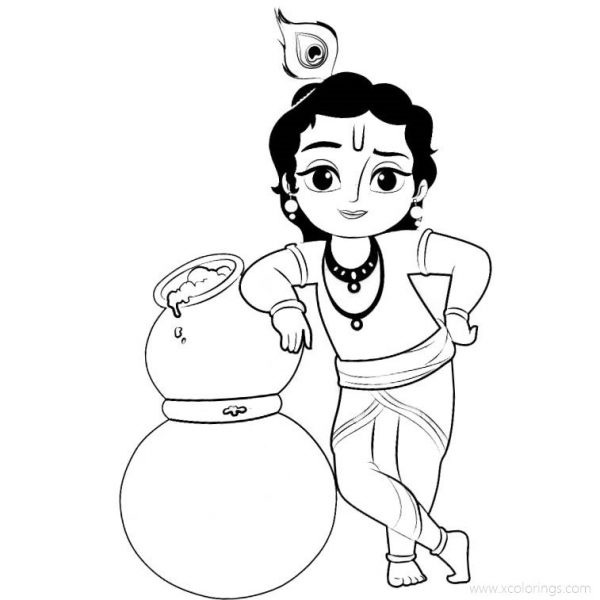 Bal Krishna Coloring Coloring Pages