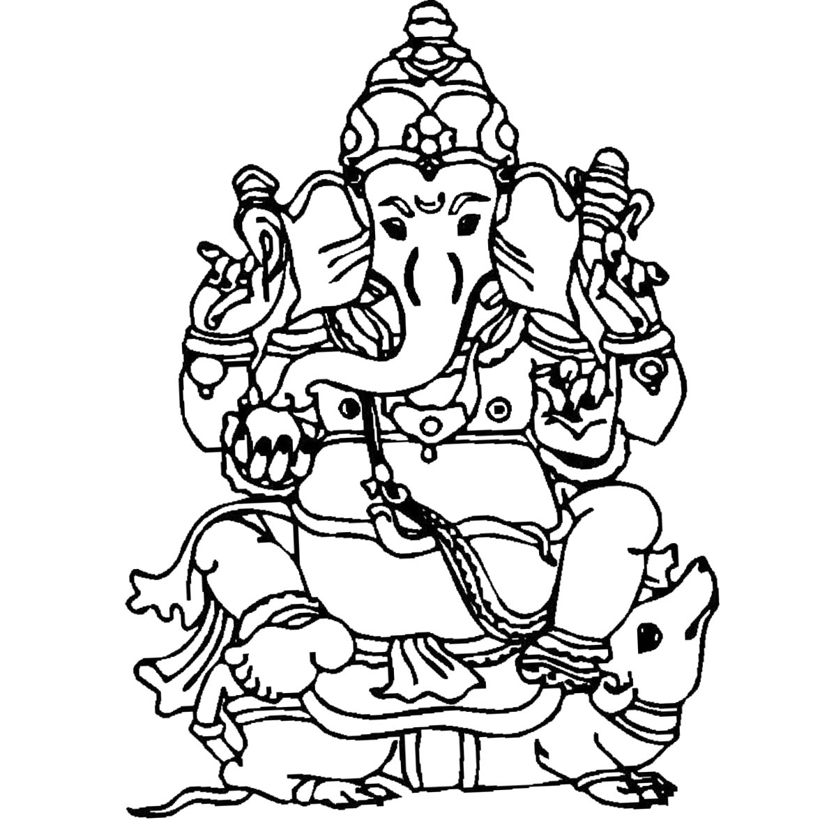 Free Hinduism Ganesha Coloring Pages printable
