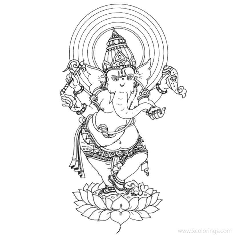 Free India Ganesha Coloring Pages printable