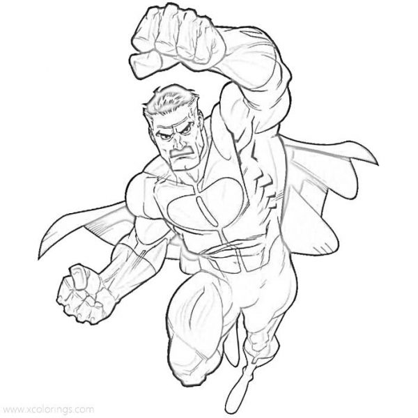 Invincible Coloring Pages Omni-man On The Bed - XColorings.com