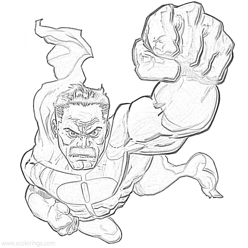 Invincible Coloring Pages Omni-man is Flying - XColorings.com