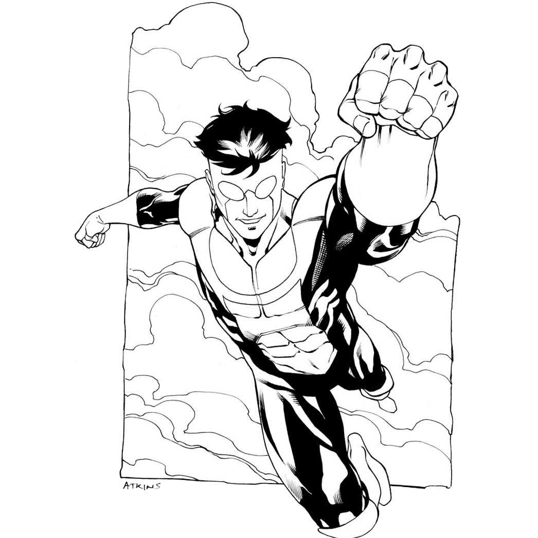 Free Invincible Coloring Pages from Robert Atkins Art printable