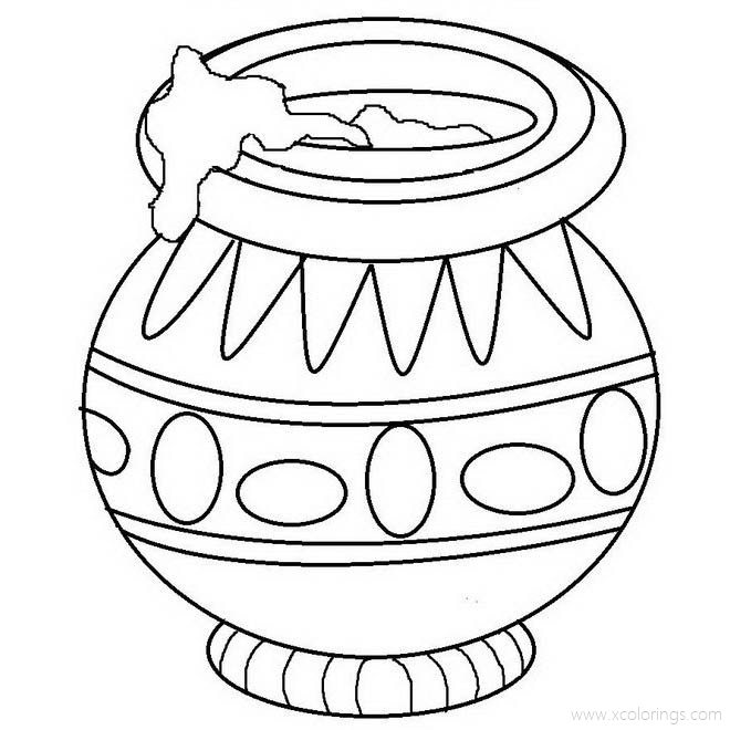 Free Krishna Coloring Pages Story of Pot of Butter printable