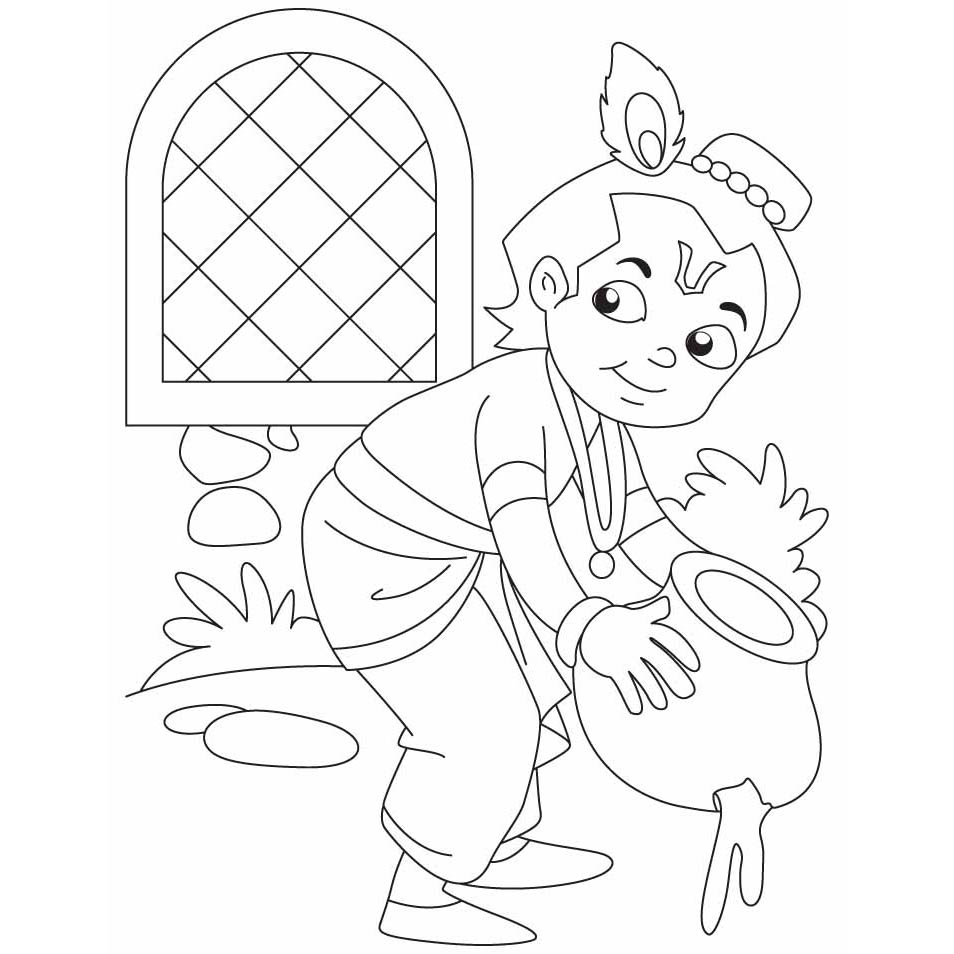Free Krishna Story Coloring Pages printable