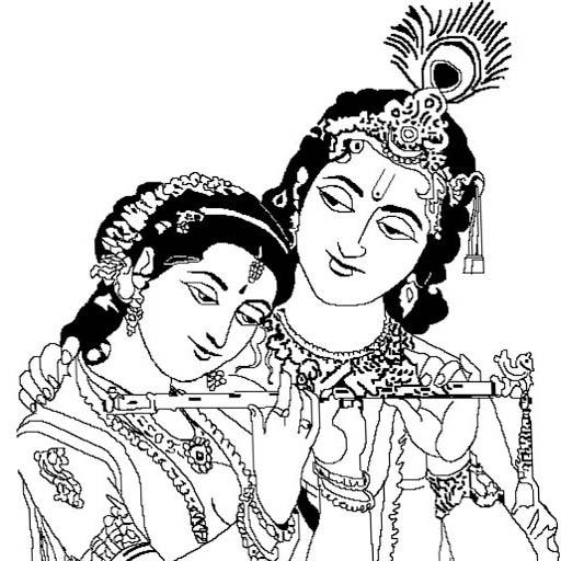 Free Krishna and Radhe Coloring Pages printable