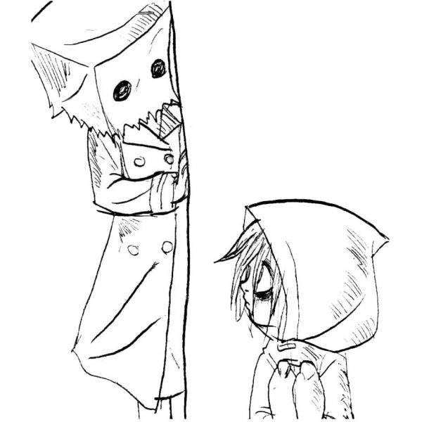 Little Nightmares Coloring Pages Character Mono - XColorings.com