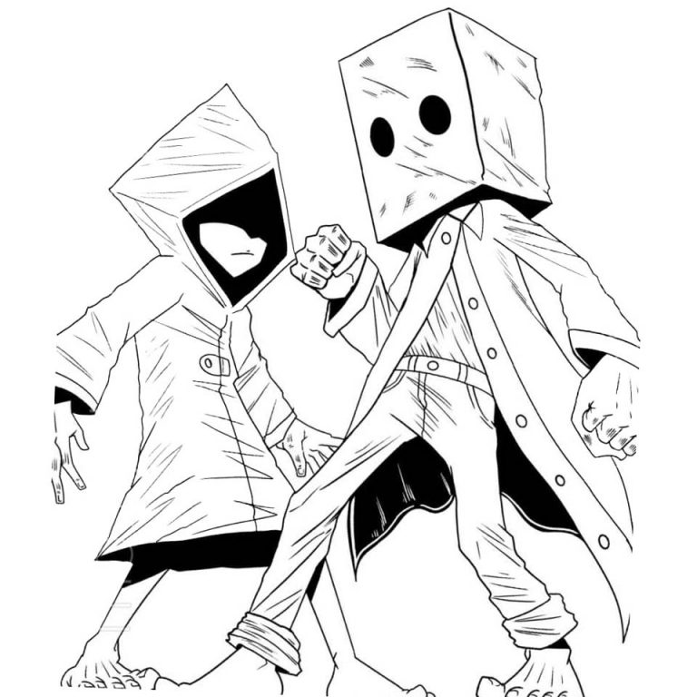 Little Nightmares Coloring Pages Twins Chefs - XColorings.com