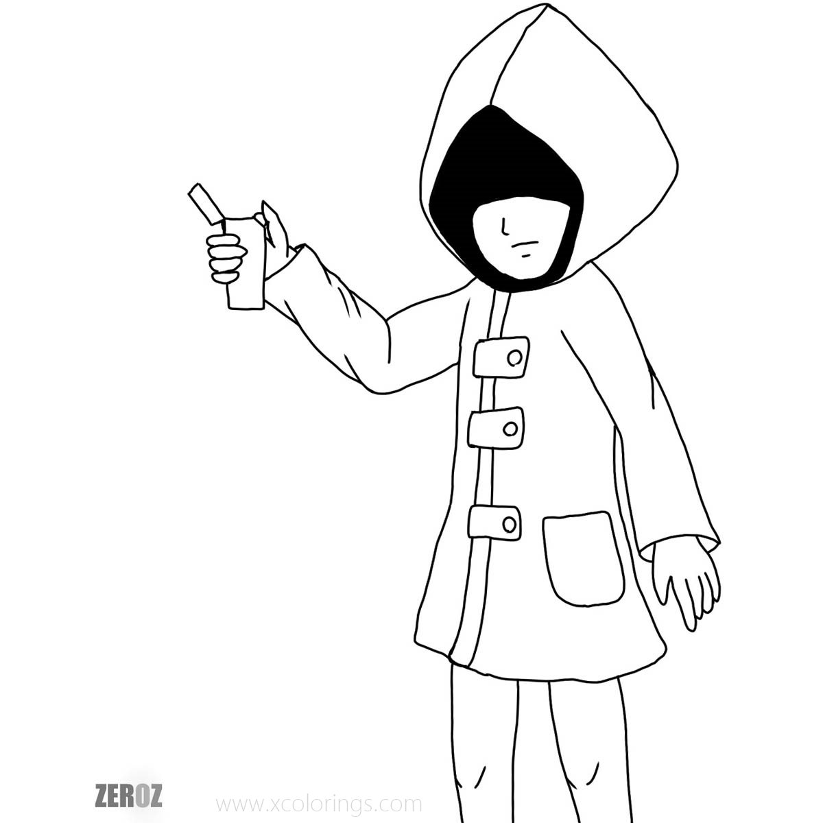 Free Little Nightmares Coloring Pages Six Line Art Drawing printable