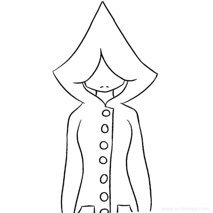 Free Little Nightmares Coloring Pages Six with Raincoat printable