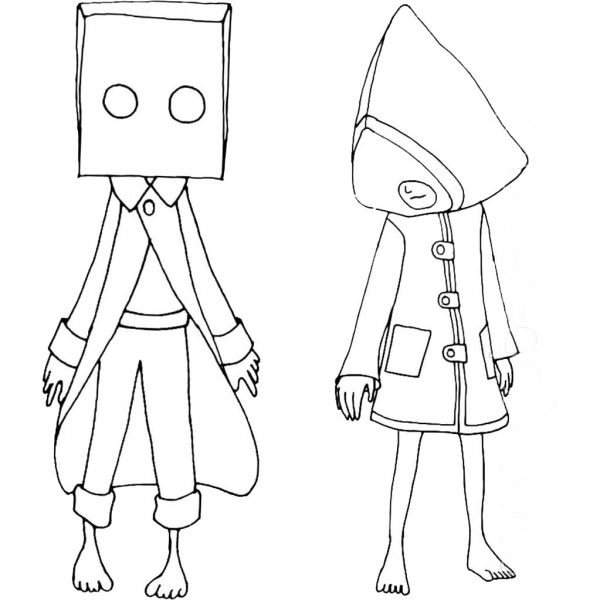 Little Nightmares Coloring Pages Mono Printable - XColorings.com