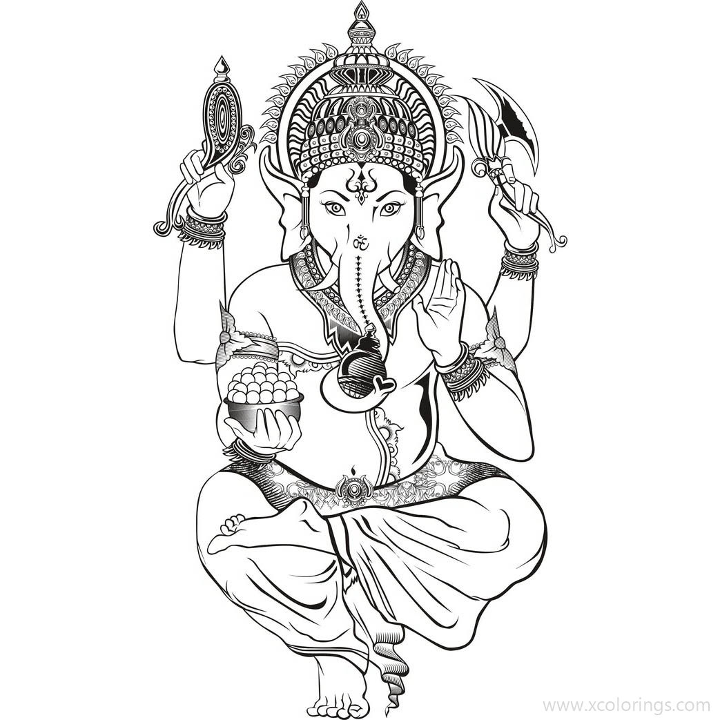 Free Lord Ganesha Coloring Pages Printable printable