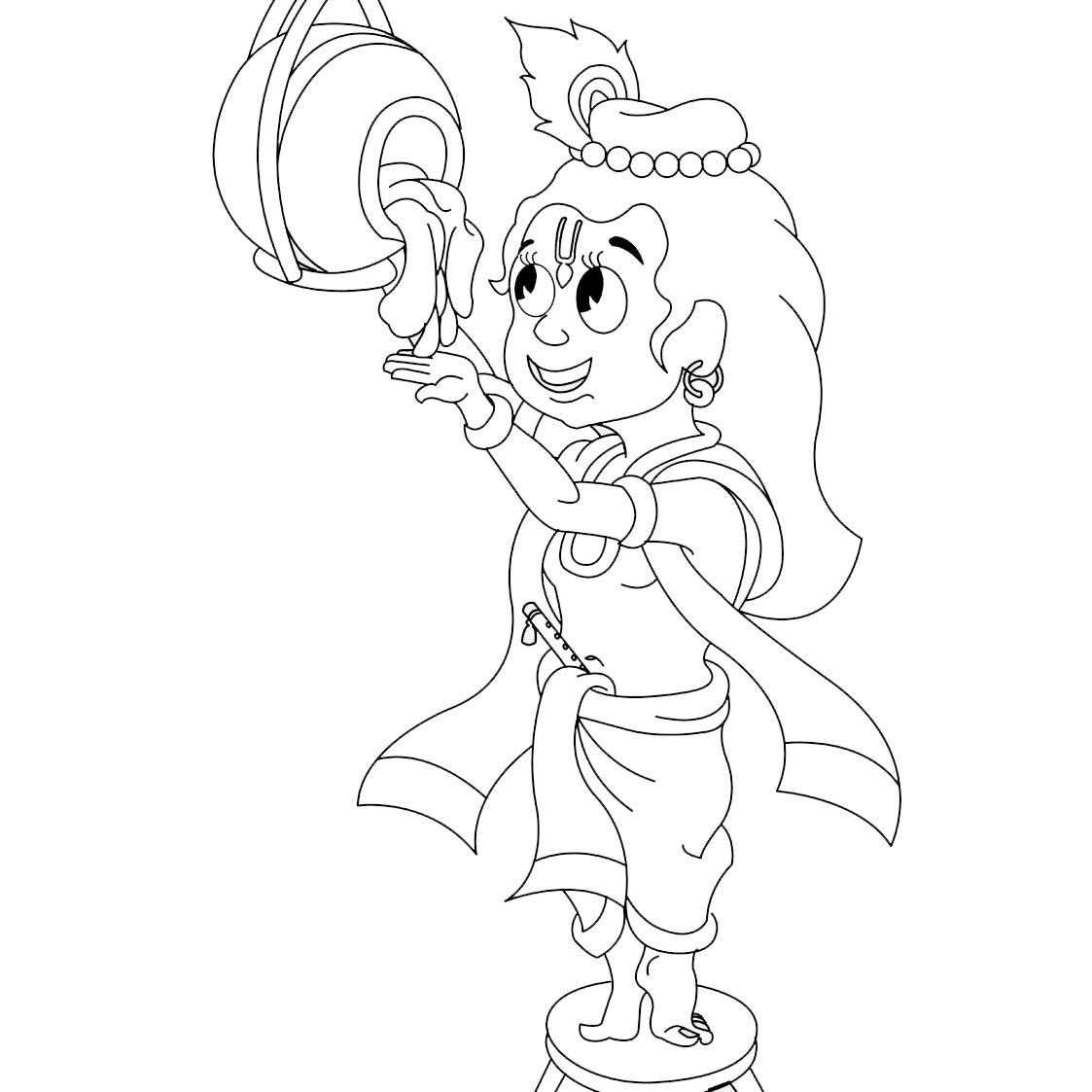 Free Lord Krishna Coloring Pages Story of Butter printable