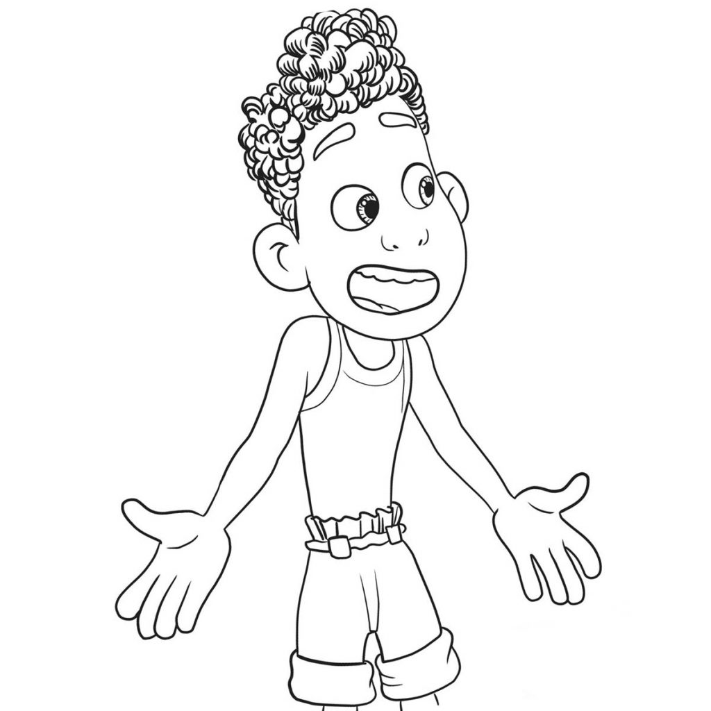 Disney Pixar Luca Logo Coloring Pages Transparent Background