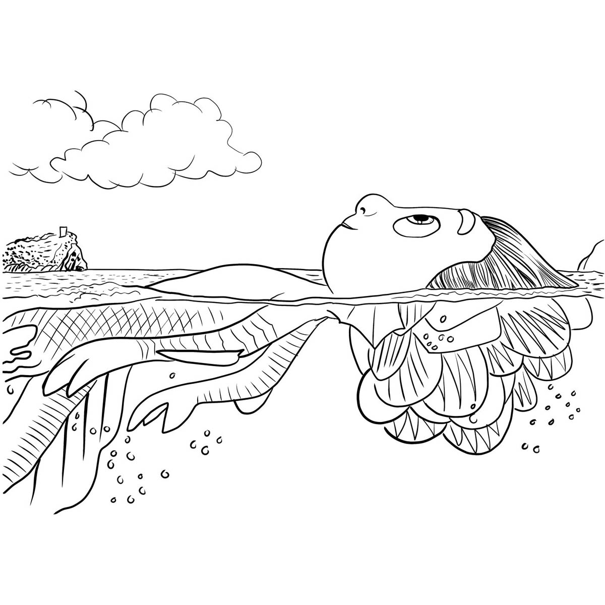Free Luca Coloring Pages Sea Monster Luca printable