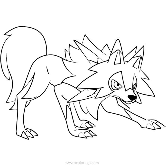 Free Lycanroc Midday-Form Pokemon Coloring Pages printable