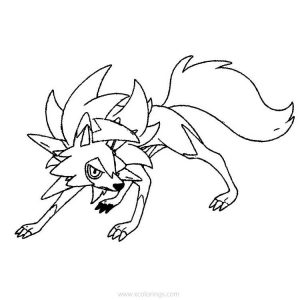 Lycanroc Dawn Form Pdges Coloring Pages