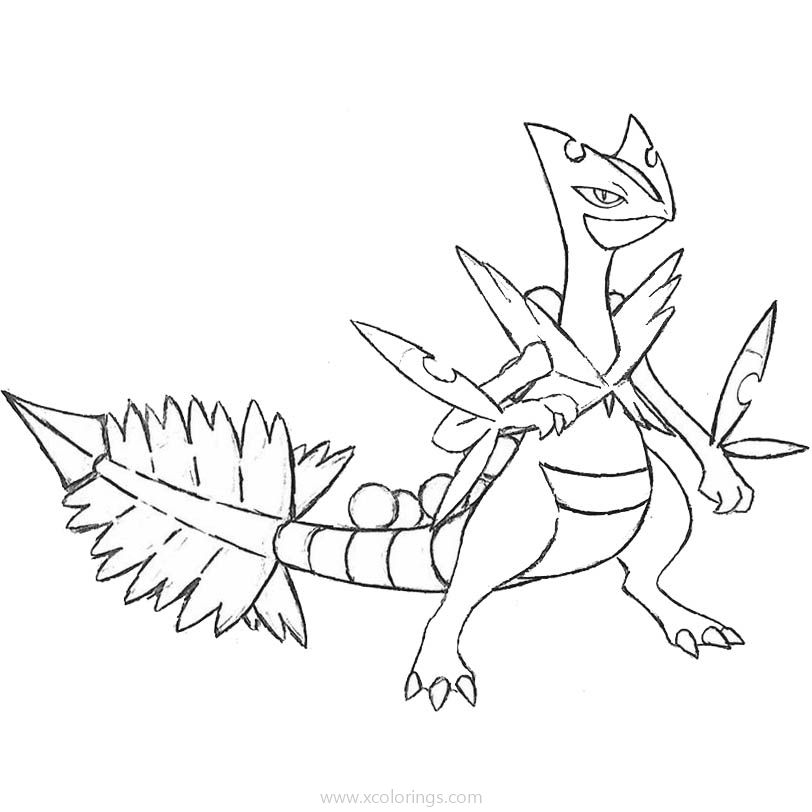 Free Mega Sceptile Pokemon Coloring Pages by XXD17 printable
