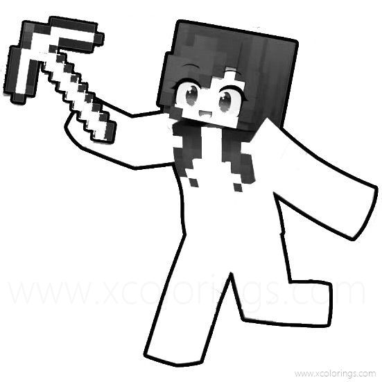 Free Minecraft Aphmau is Running Coloring Pages printable