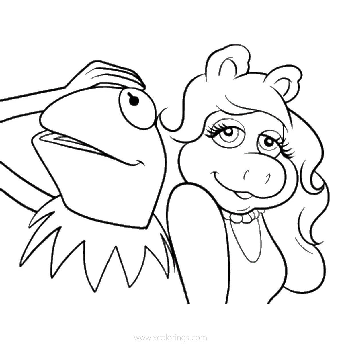 Free Miss Piggy and Kermit the Frog Coloring Pages printable