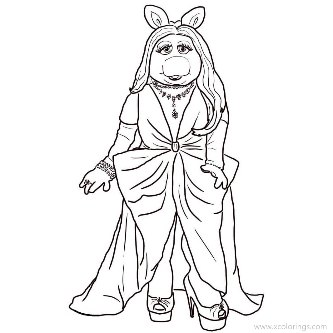 Free Miss Piggy from Muppets Coloring Pages printable