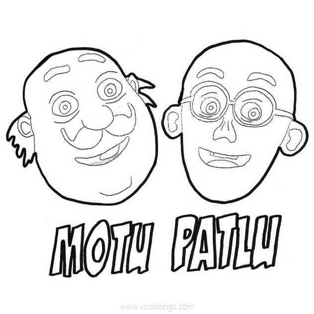 Free Motu Patlu Heads Coloring Pages printable