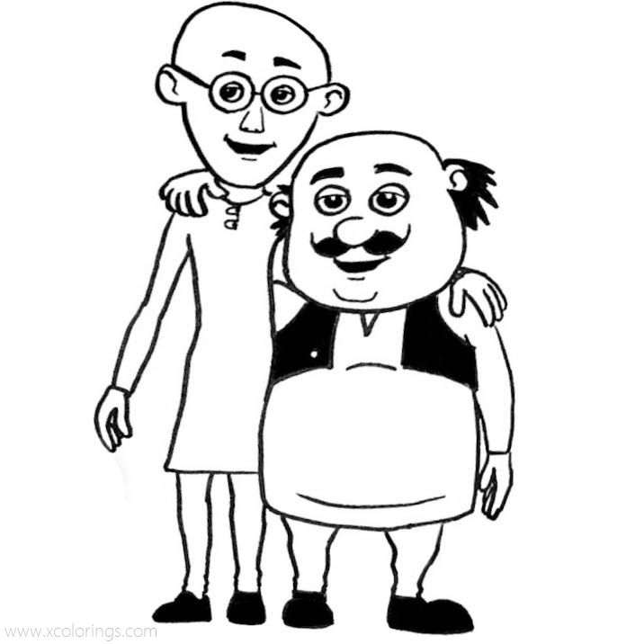 Free Motu Patlu Protagonists Coloring Pages printable