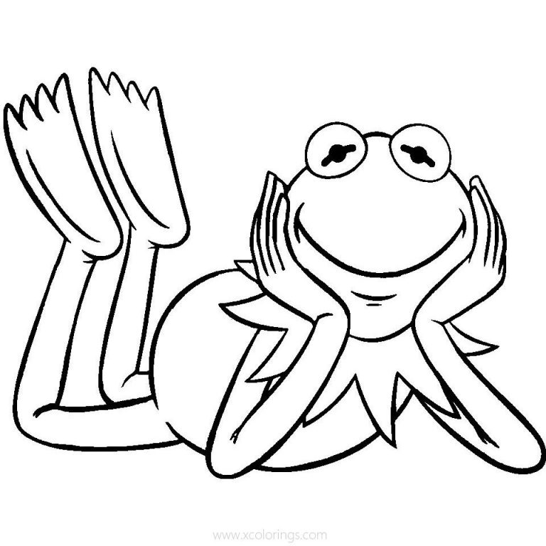 The Muppets Coloring Pages Kermit the Frog Listening to Music with