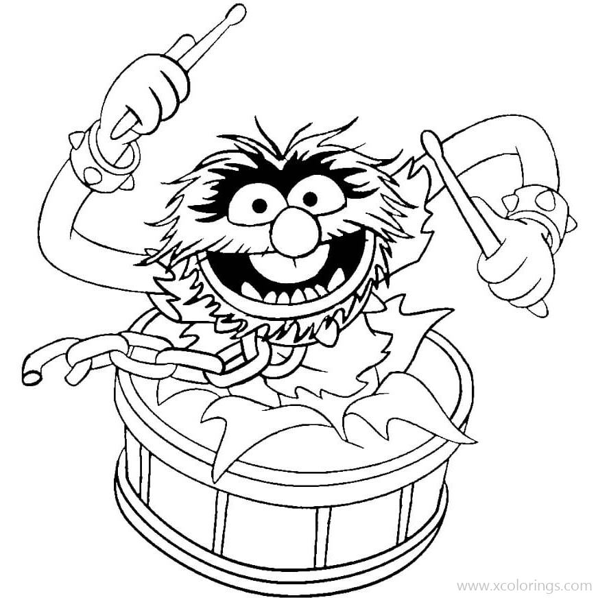 Free Muppets Animal in the Drum Coloring Pages Printable printable