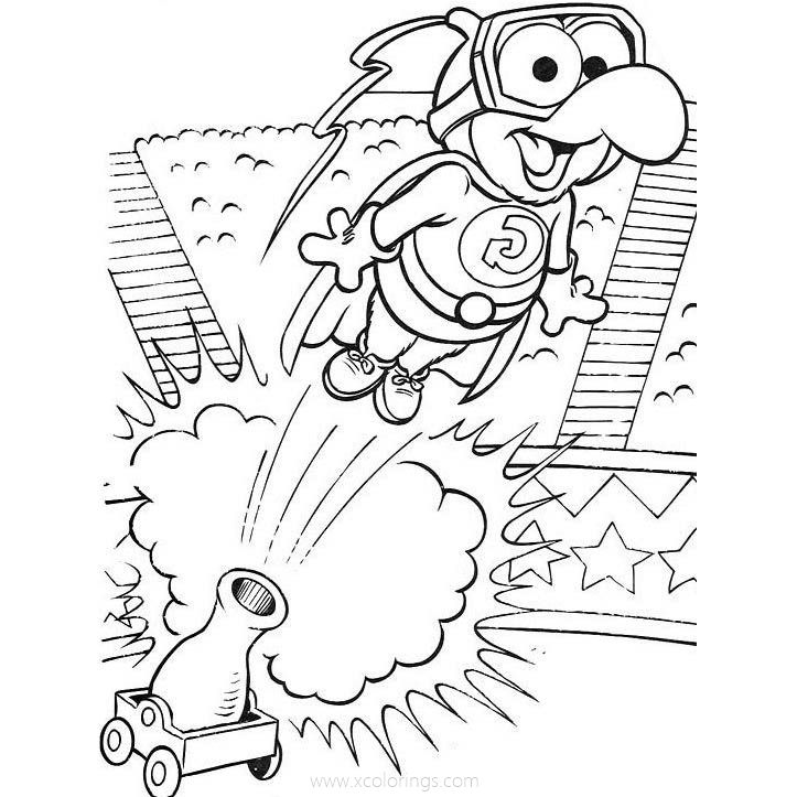 Muppet Babies Coloring Pages Baby Gonzo is Fishing - XColorings.com