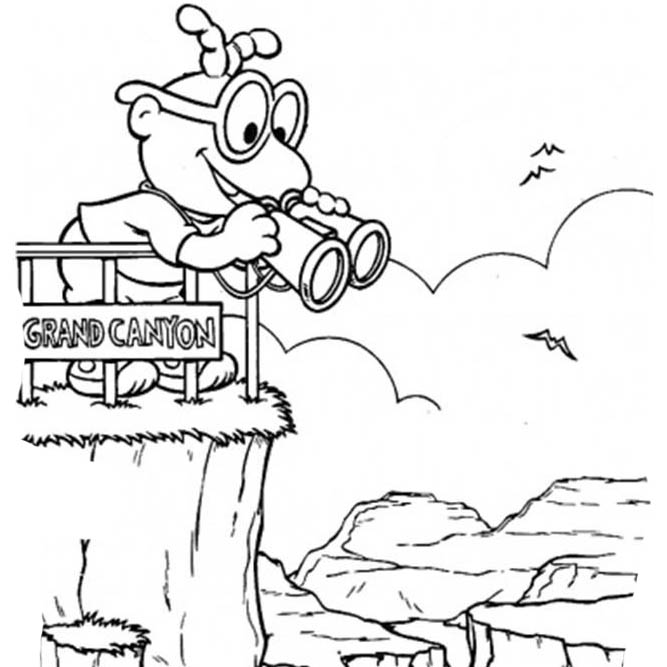 Free Muppet Babies Coloring Pages Baby Scooter with Telescope printable