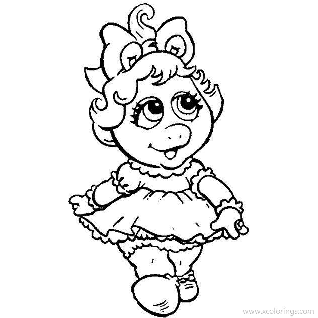 Free Muppet Babies Coloring Pages Cute Miss Piggy printable