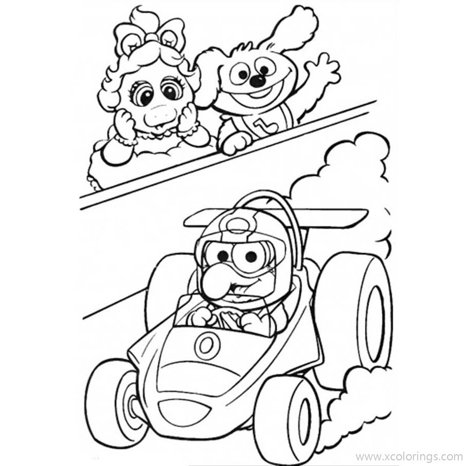 Free Muppet Babies Coloring Pages Gonzo in Racing Car printable