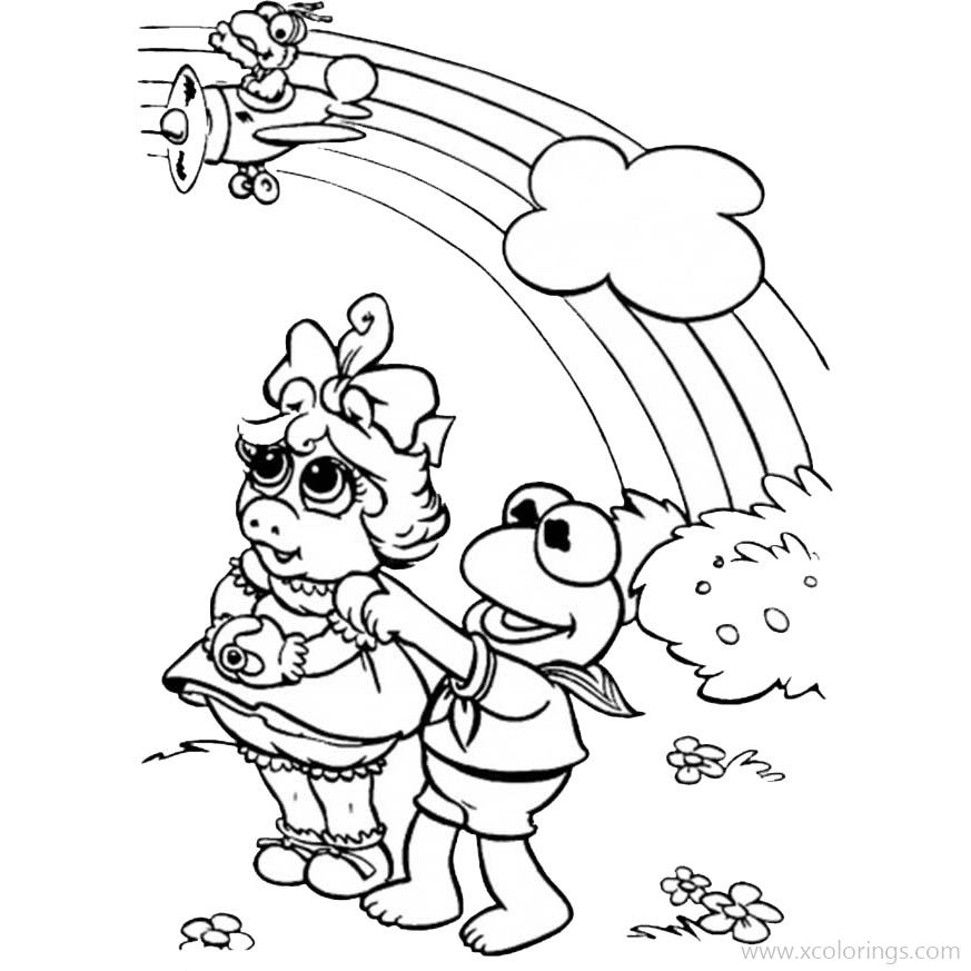 Free Muppet Babies Coloring Pages Miss Piggy Kermit and Ganzo printable