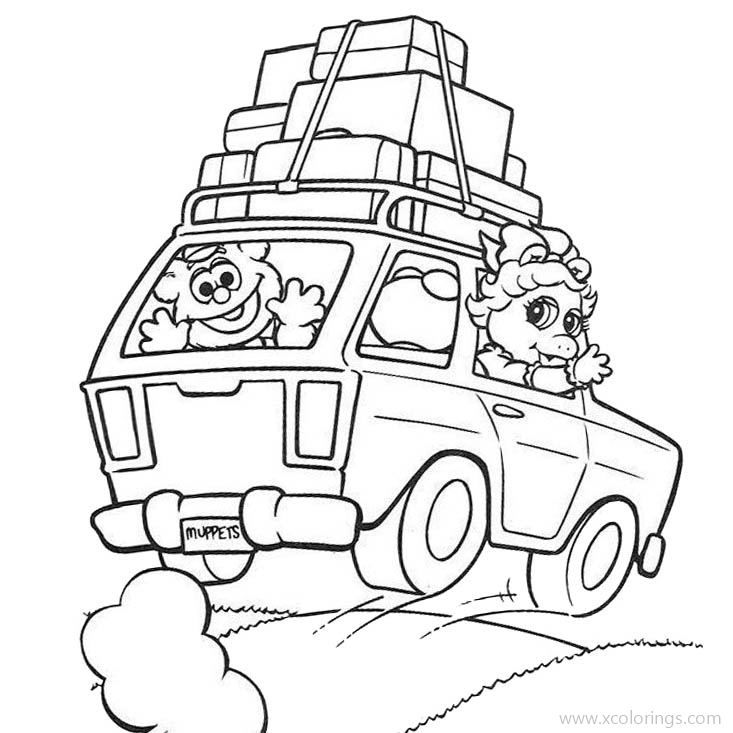 Free Muppet Babies Coloring Pages Miss Piggy and Fozzie Bear printable