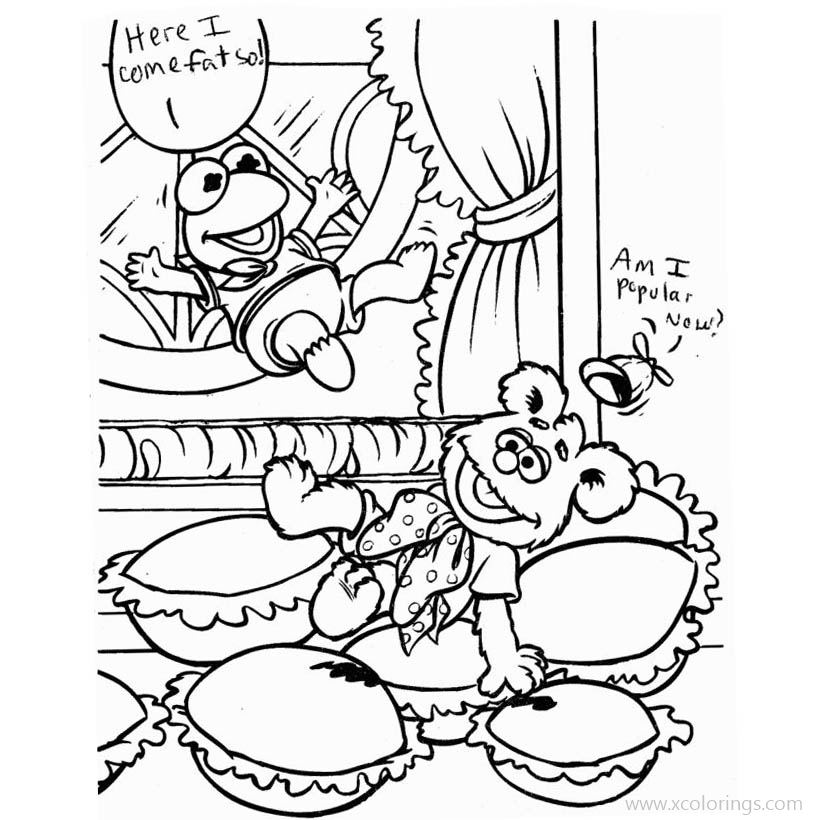 Free Muppet Babies Fozzie and Kermit Coloring Pages printable
